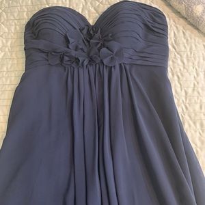 Bill levkoff navy long chiffon dress size 8